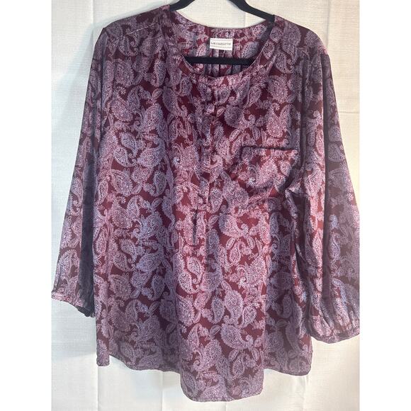 Liz Claiborne 3/4 sleeve dress shirt blouse purple size XL - Picture 1 of 6